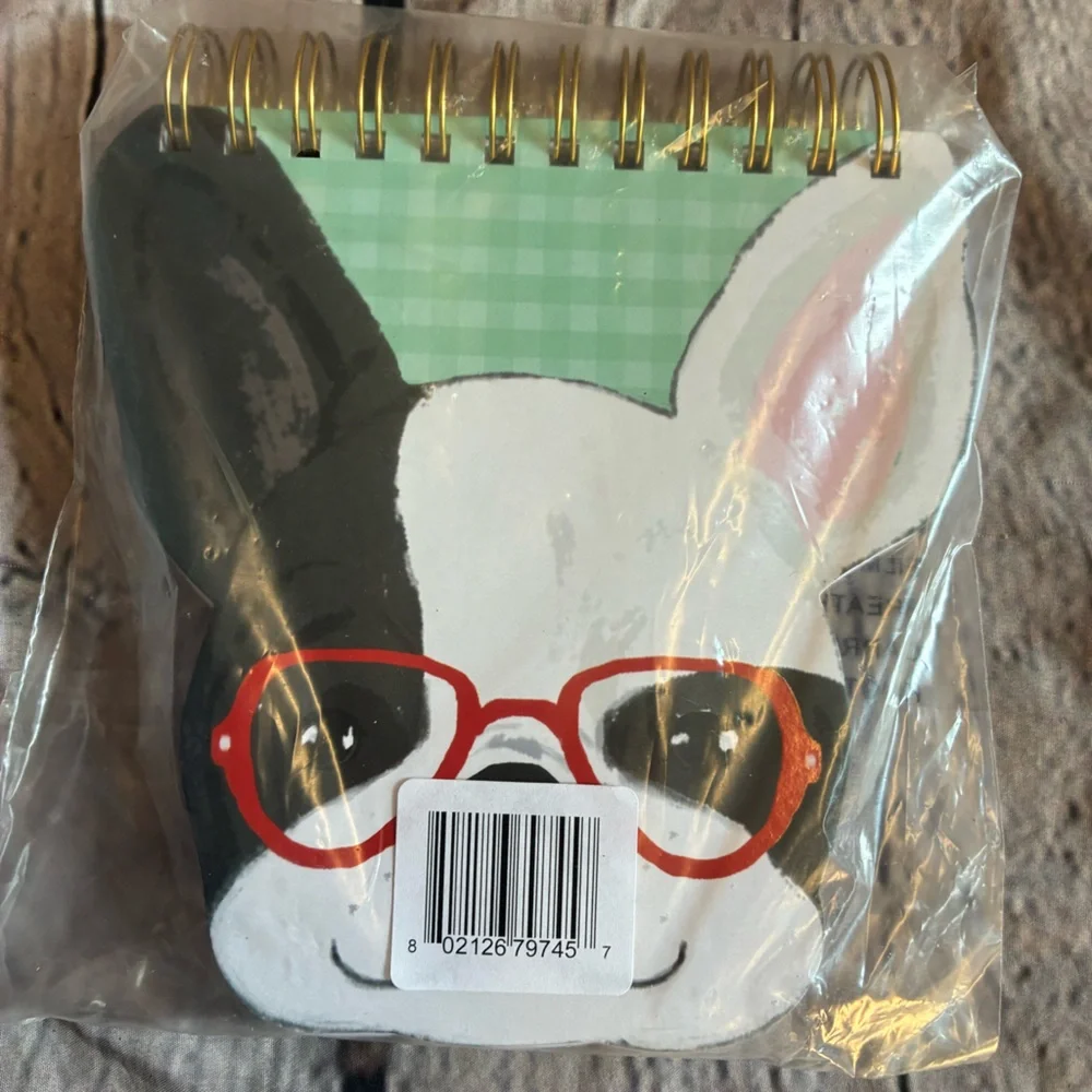 5/$20‎ Frenchie French Bull Dog Glasses Notebook Journal NIP